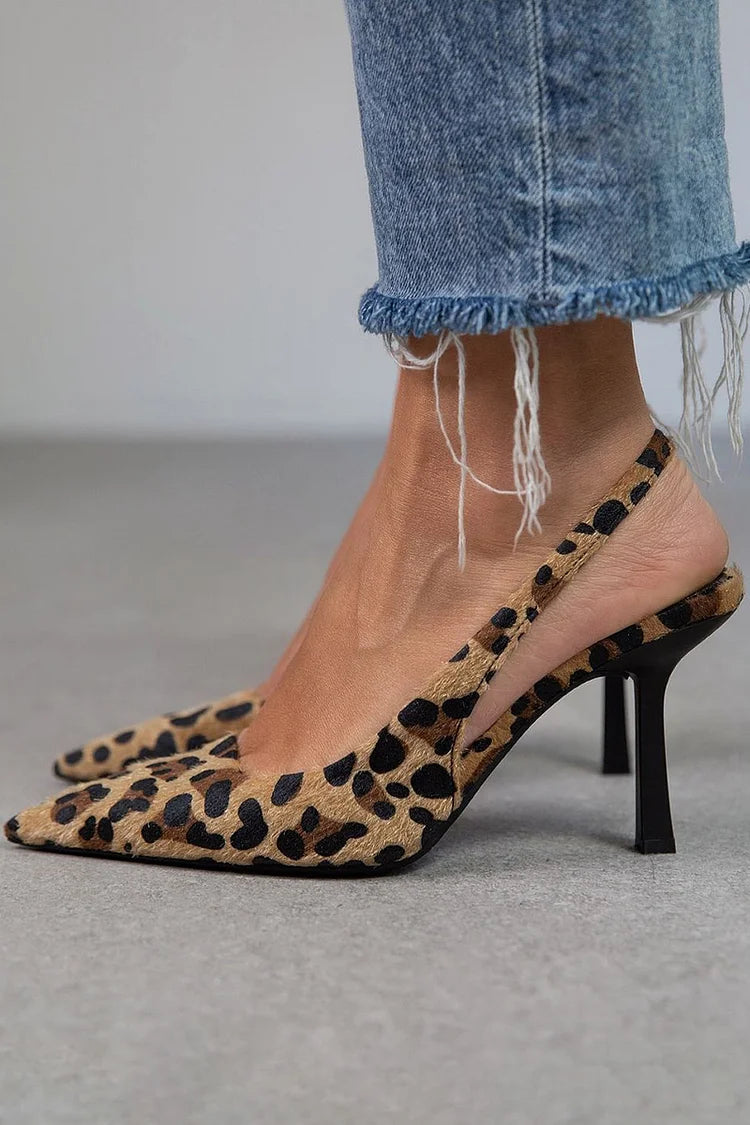 Zara | Chic Leopard Slingback Heels
