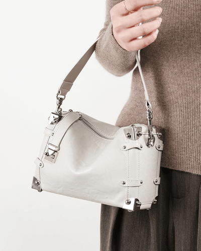 Valersia Silvery Edge wrinkled leather bag | Elegant and original design
