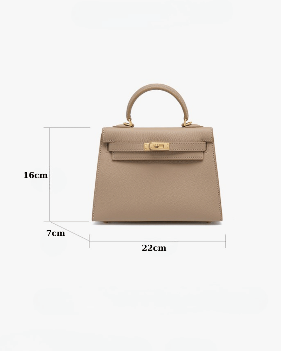 Valersia Classic Allure genuine leather bag | Elegance with gold accessories