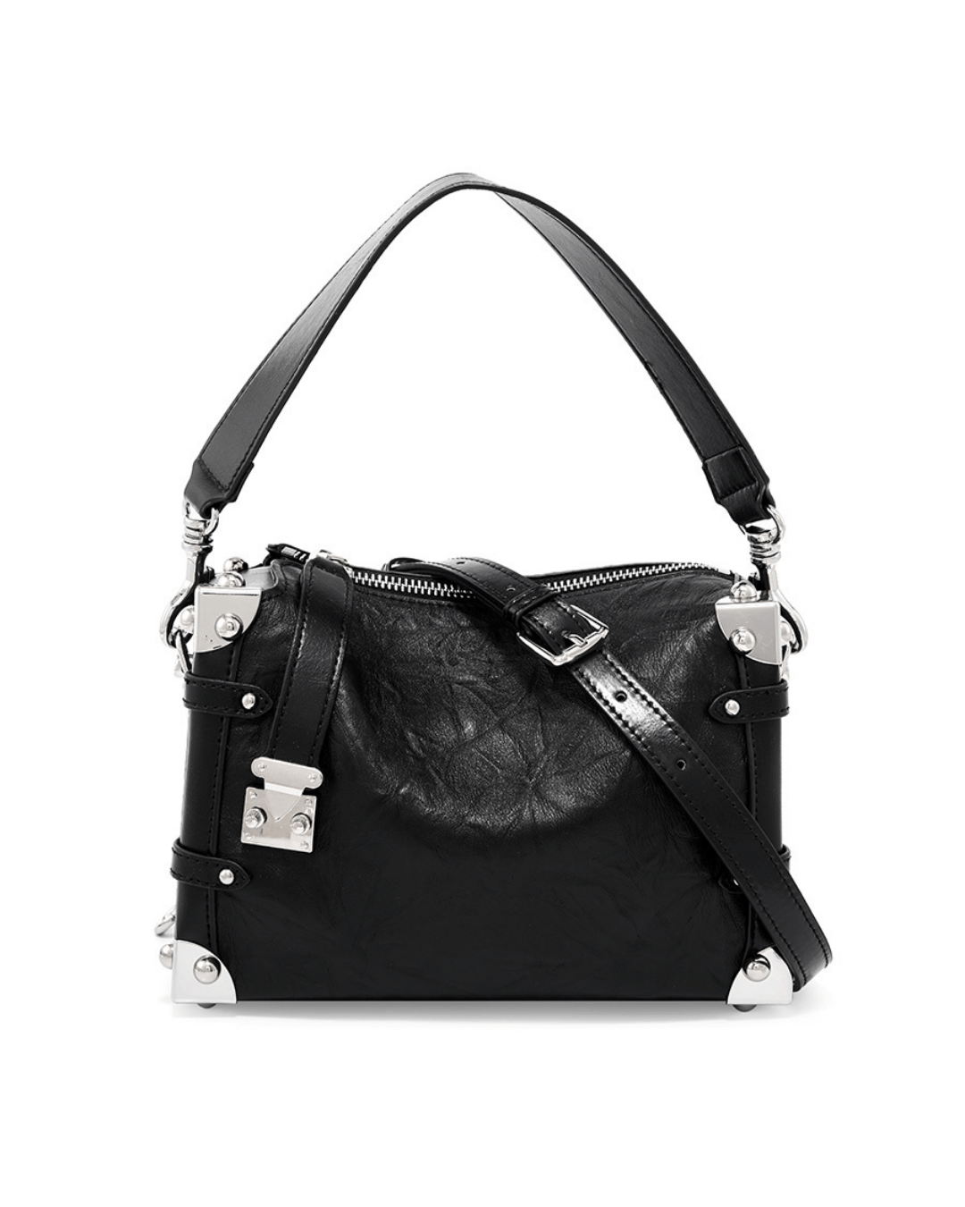 Valersia Silvery Edge wrinkled leather bag | Elegant and original design