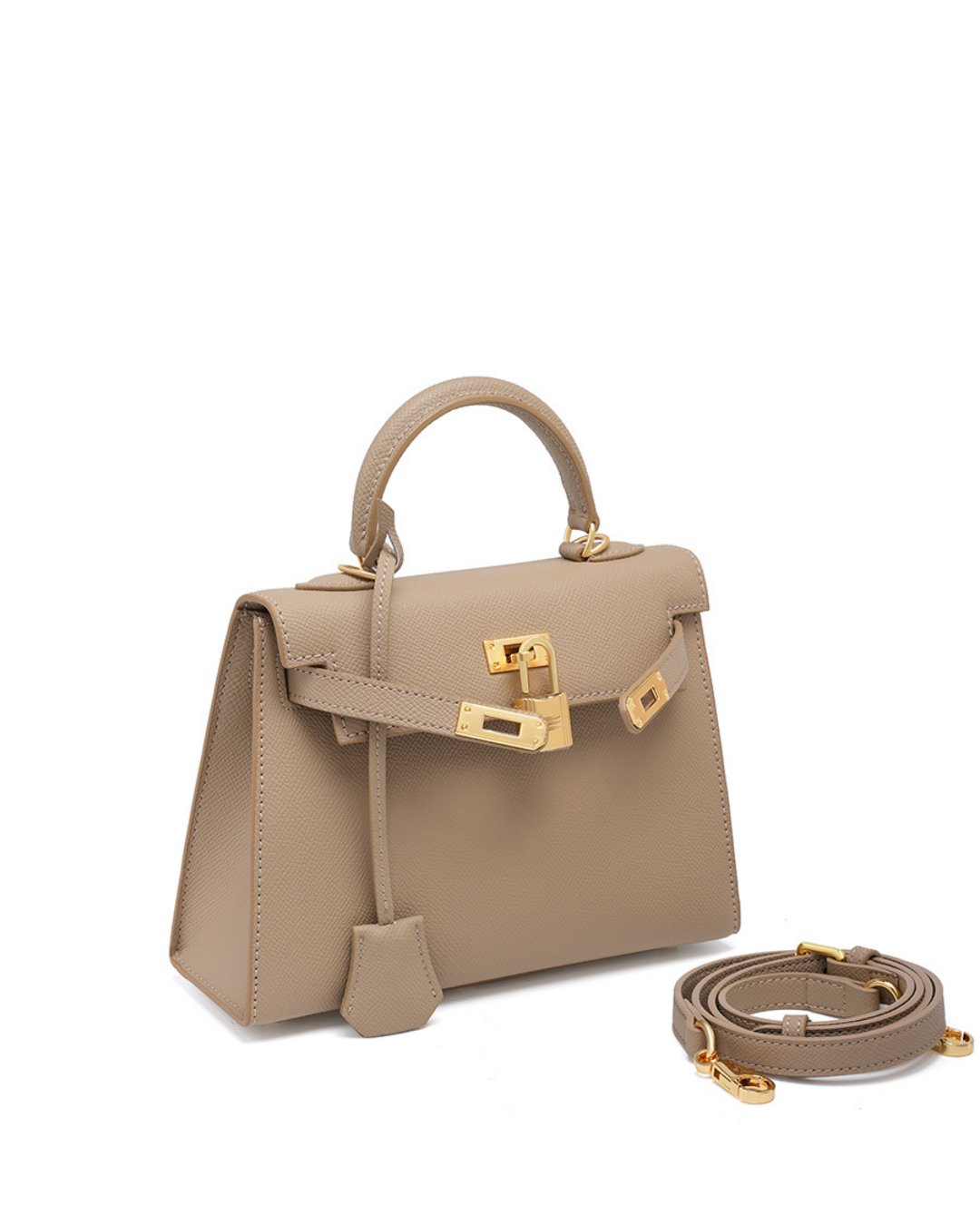 Valersia Classic Allure genuine leather bag | Elegance with gold accessories