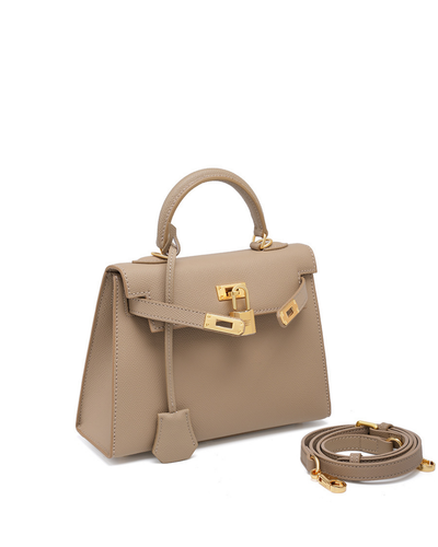 Valersia Classic Allure genuine leather bag | Elegance with gold accessories