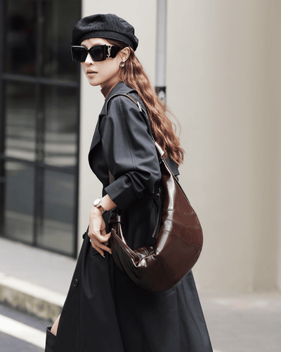Valersia Banana Curve Lux Leather bag | For everyday use and elegance