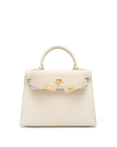 Valersia Classic Allure genuine leather bag | Elegance with gold accessories