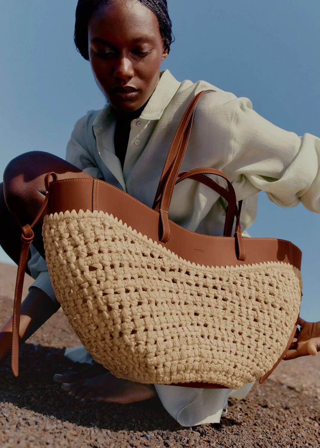 Valersia Polène bag in genuine woven leather | Elegant design and spacious