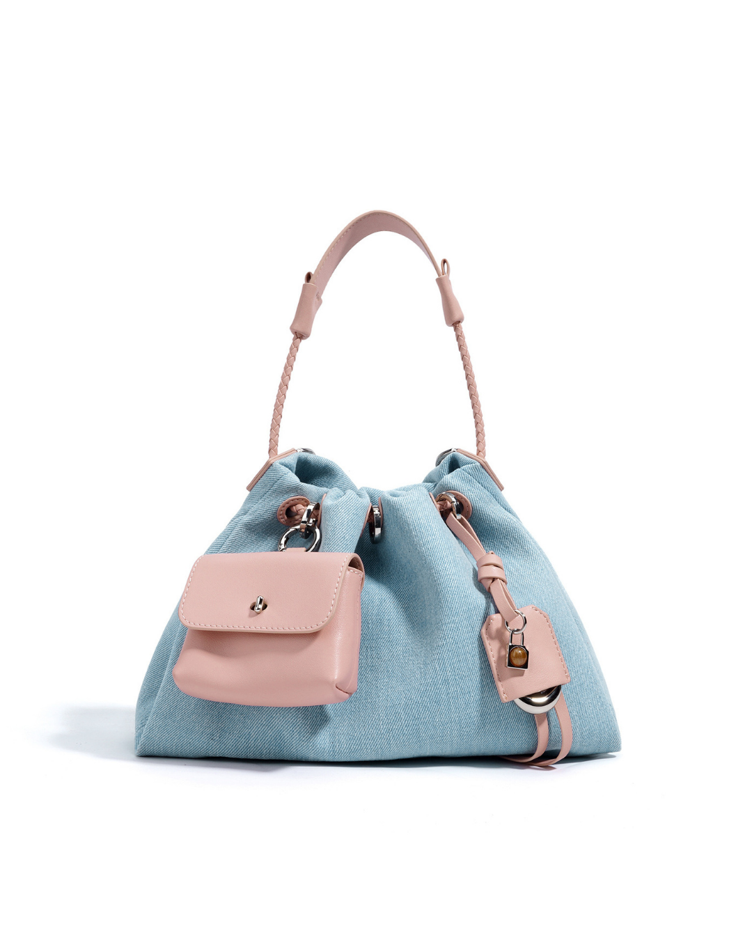 Valersia Breeze Denim Gather Shoulder Bag | Elegant and Functional Design