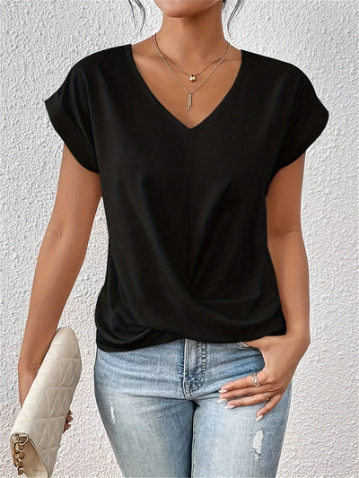 Liana | Elegant Soft Drape Twist-Front Top - Flattering and Comfortable