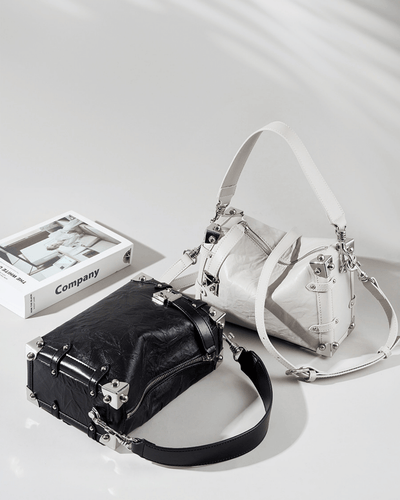 Valersia Silvery Edge wrinkled leather bag | Elegant and original design