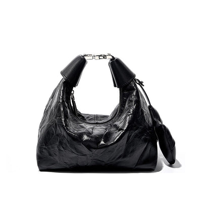 Valersia Noir Crinkle Mini Bag | Modern design with bow details