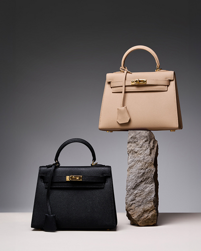 Valersia Classic Allure genuine leather bag | Elegance with gold accessories
