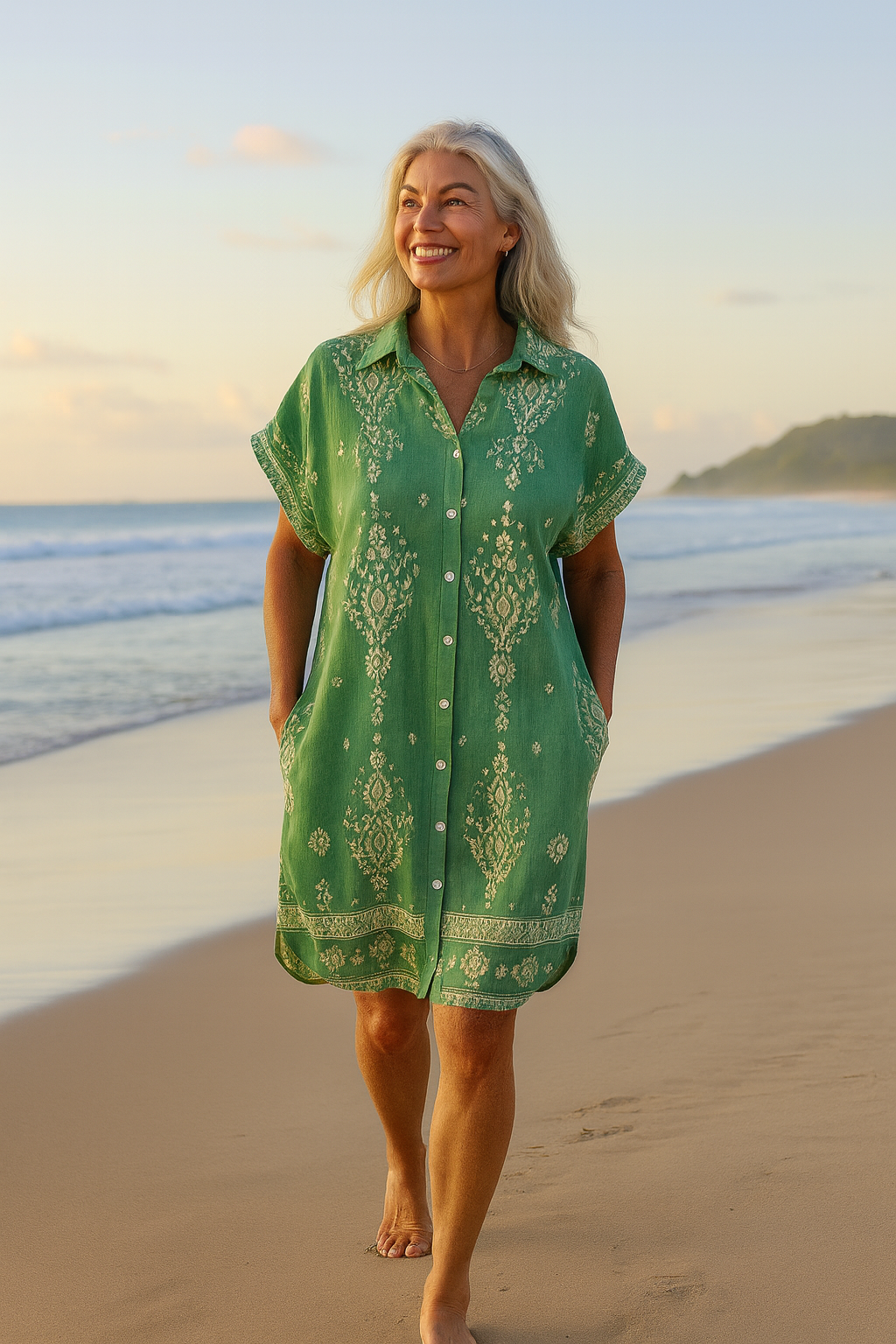 Seabreeze Bohemian Cotton-Linen Dress