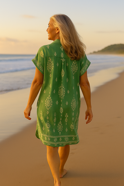 Seabreeze Bohemian Cotton-Linen Dress
