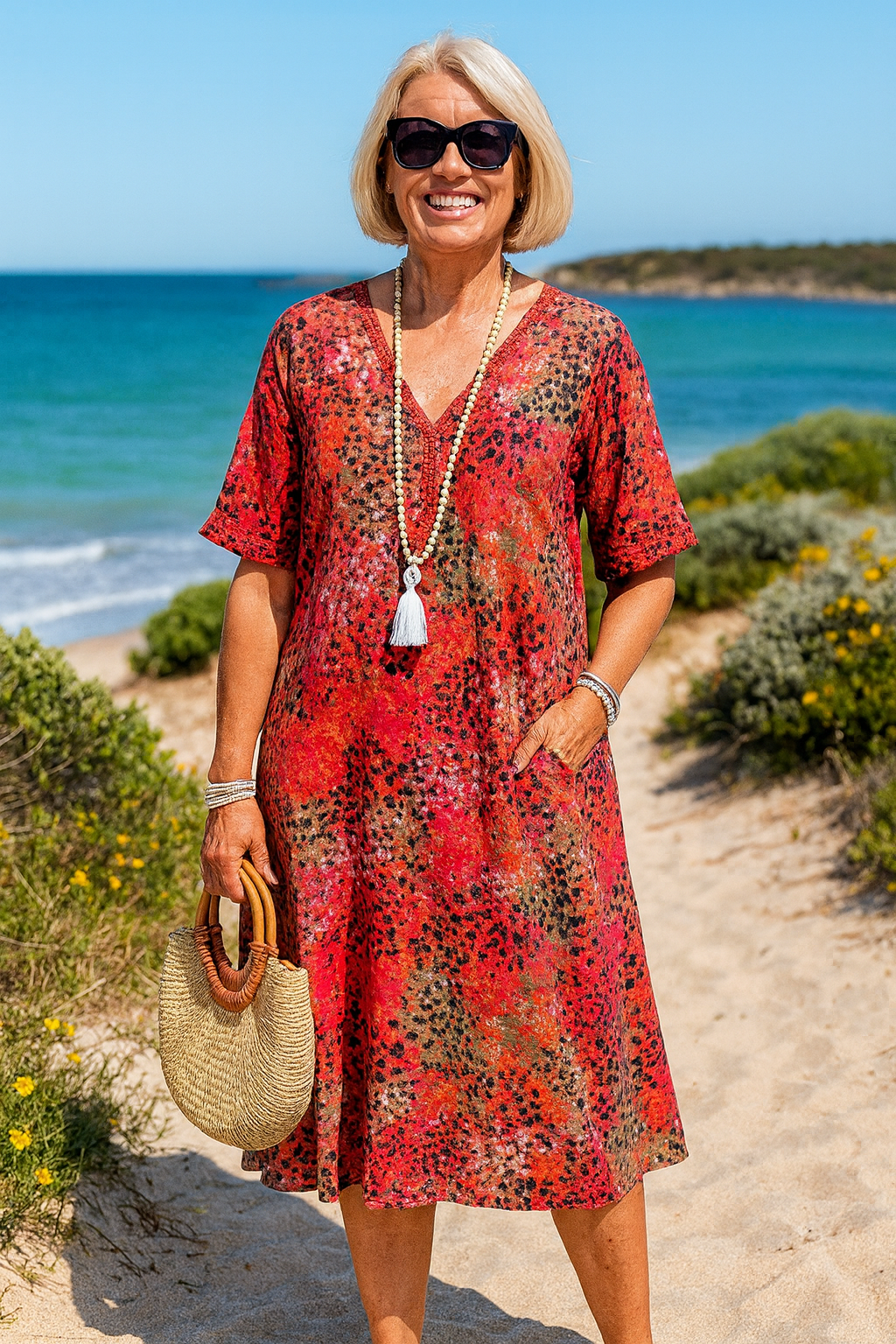 Mary | Chic Midi Dress - Tummy Control Design