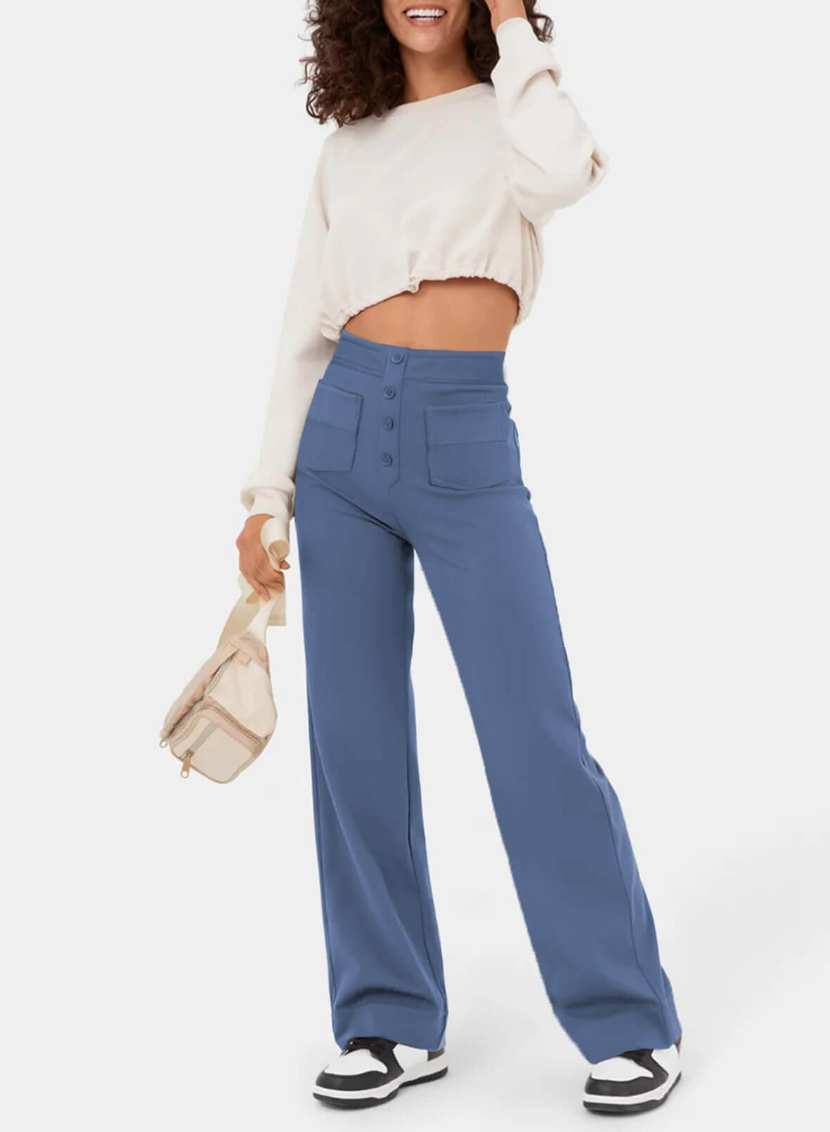 Marjorie | High-Waisted Stretch Trousers – No-Pill Fabric for Timeless Confidence
