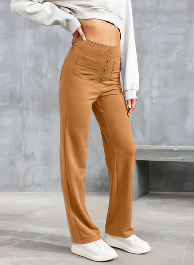 Marjorie | High-Waisted Stretch Trousers – No-Pill Fabric for Timeless Confidence
