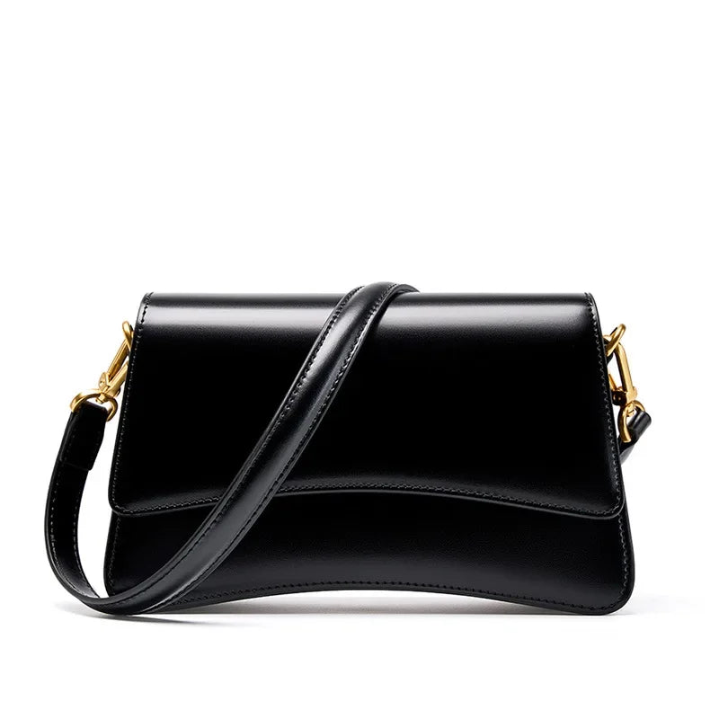 Valersia Pure Gloss Flap Leather Bag | Elegant and versatile design