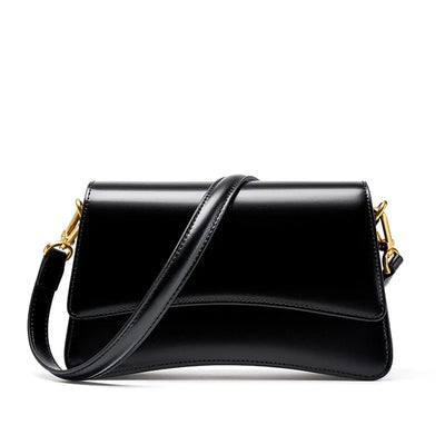 Valersia Pure Gloss Flap Leather Bag | Elegant and versatile design