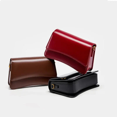 Valersia Pure Gloss Flap Leather Bag | Elegant and versatile design