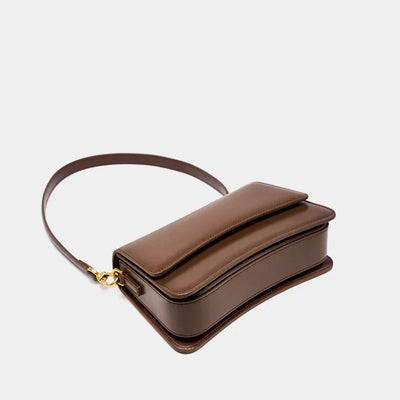 Valersia Pure Gloss Flap Leather Bag | Elegant and versatile design