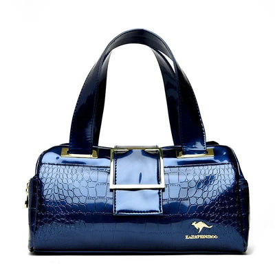 Valersia Croco 3 Cylinder Handbag | Large model with shiny crocodile pattern