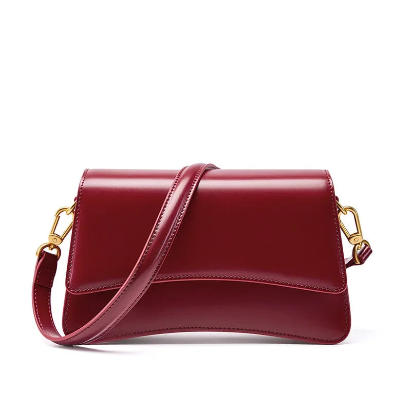 Valersia Pure Gloss Flap Leather Bag | Elegant and versatile design