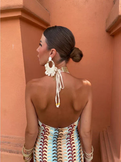 Roxanne | Halter Dress with Exposed Back