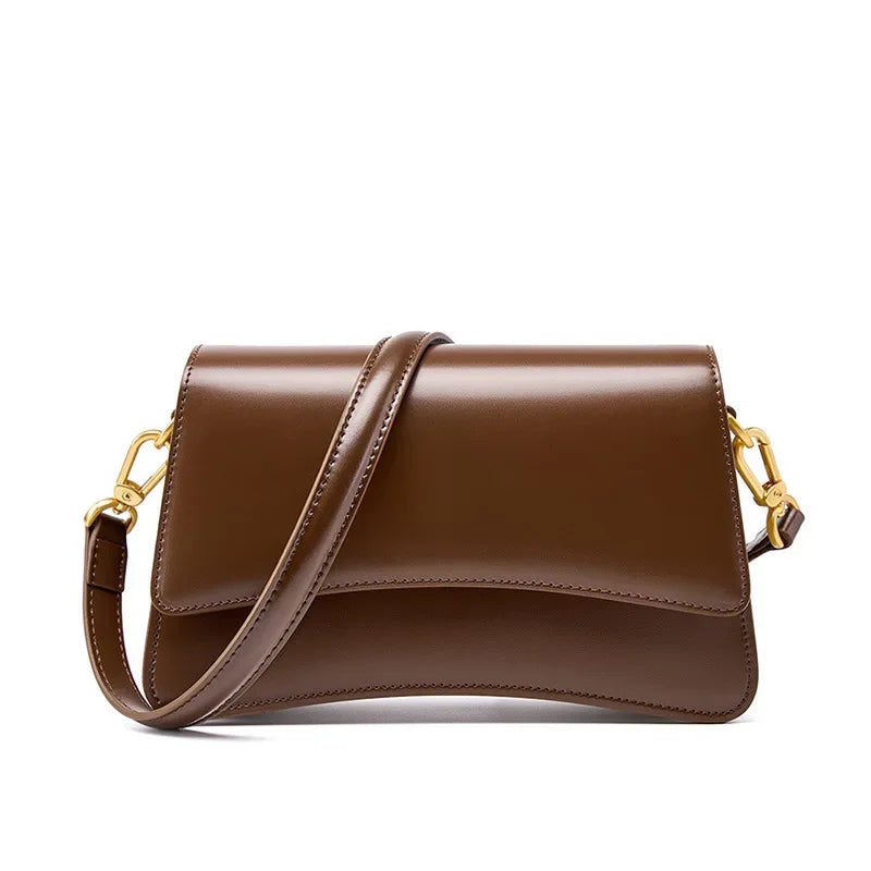 Valersia Pure Gloss Flap Leather Bag | Elegant and versatile design