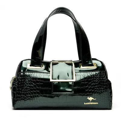 Valersia Croco 3 Cylinder Handbag | Large model with shiny crocodile pattern