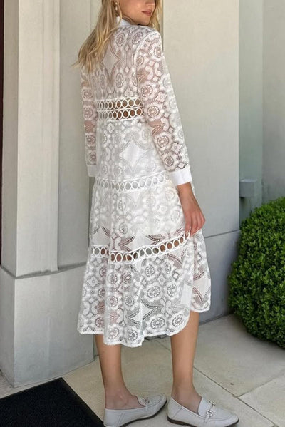 Cassia | Chic Lace Button-Up Shirt – Effortless Style, Daily Comfort