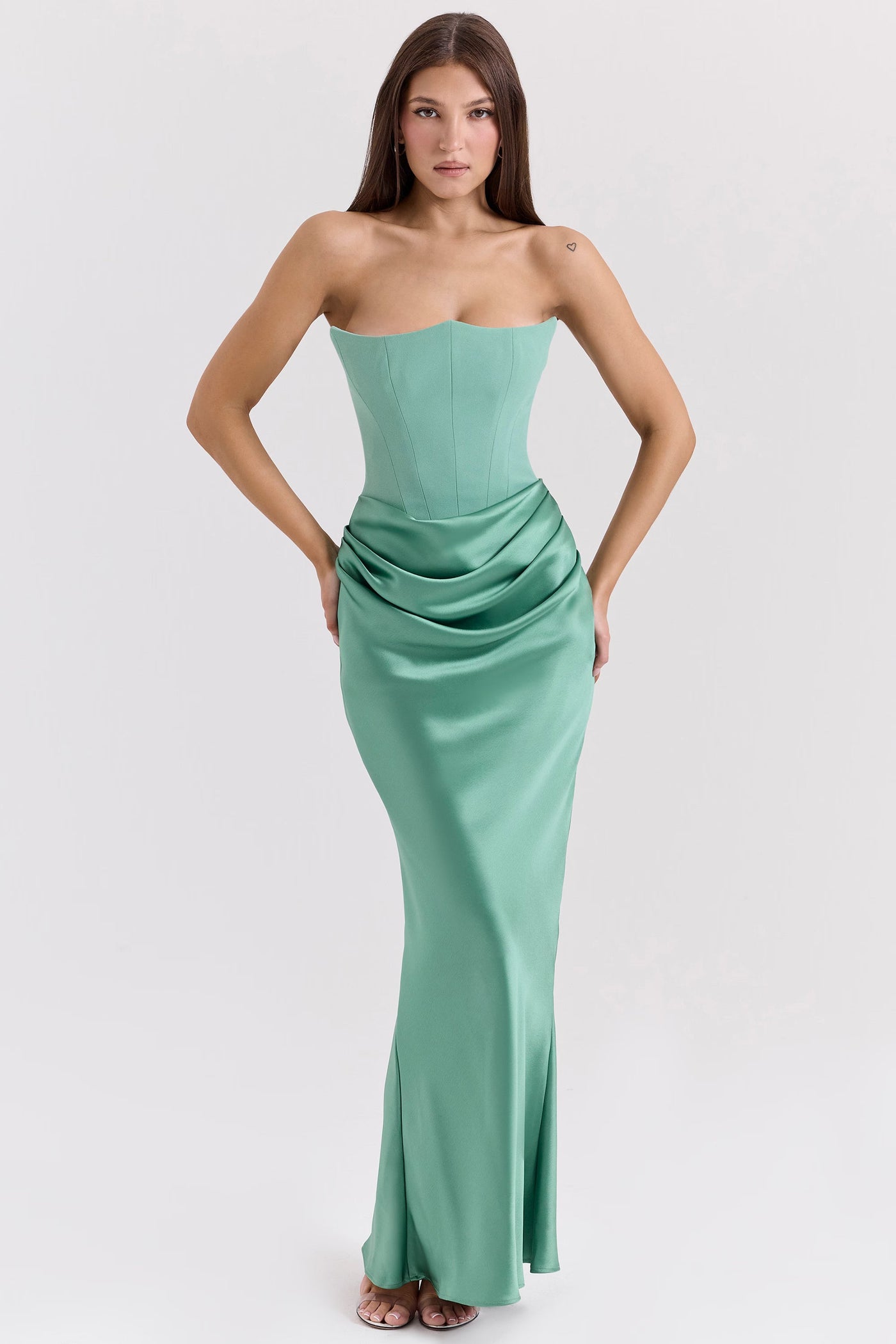 Rose Strapless Corset Maxi Dress