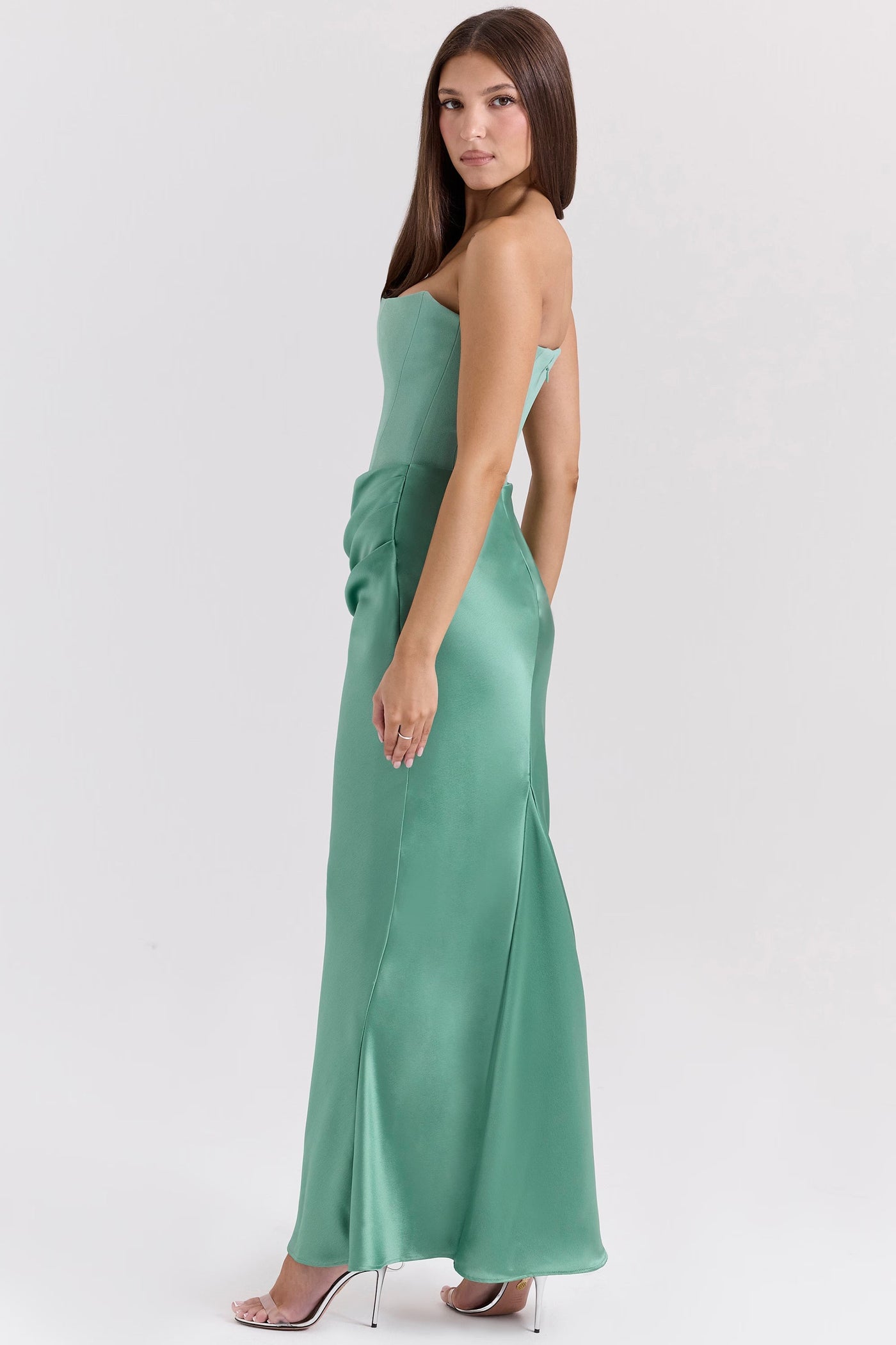 Rose Strapless Corset Maxi Dress