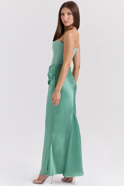 Rose Strapless Corset Maxi Dress