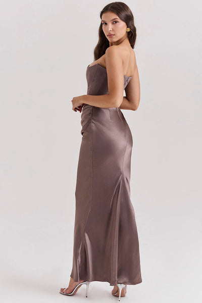 Rose Strapless Corset Maxi Dress
