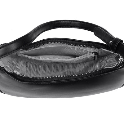 Valersia Half-moon shaped leather bag | Modern design with adjustable shoulder strap