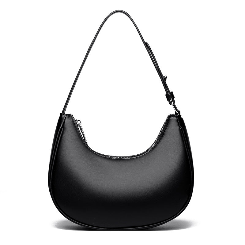 Valersia Half-moon shaped leather bag | Modern design with adjustable shoulder strap