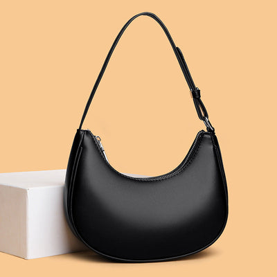 Valersia Half-moon shaped leather bag | Modern design with adjustable shoulder strap