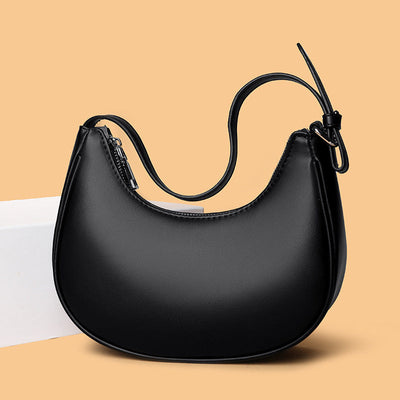 Valersia Half-moon shaped leather bag | Modern design with adjustable shoulder strap